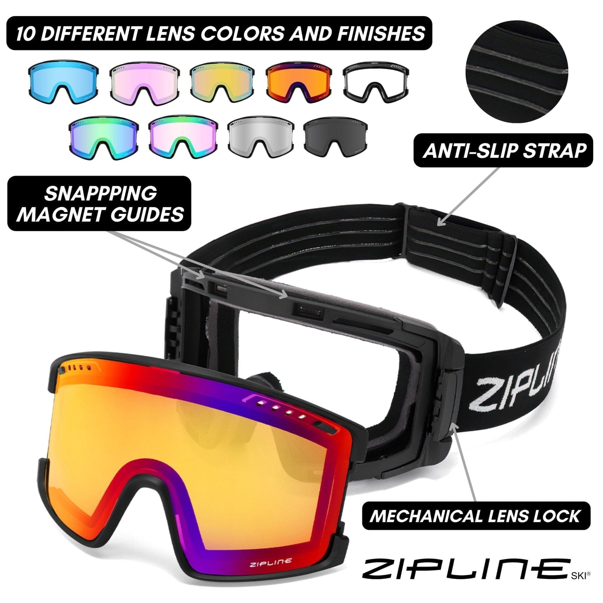 KLIK Goggles - HD Replacement Lenses Only - ZiplineSki