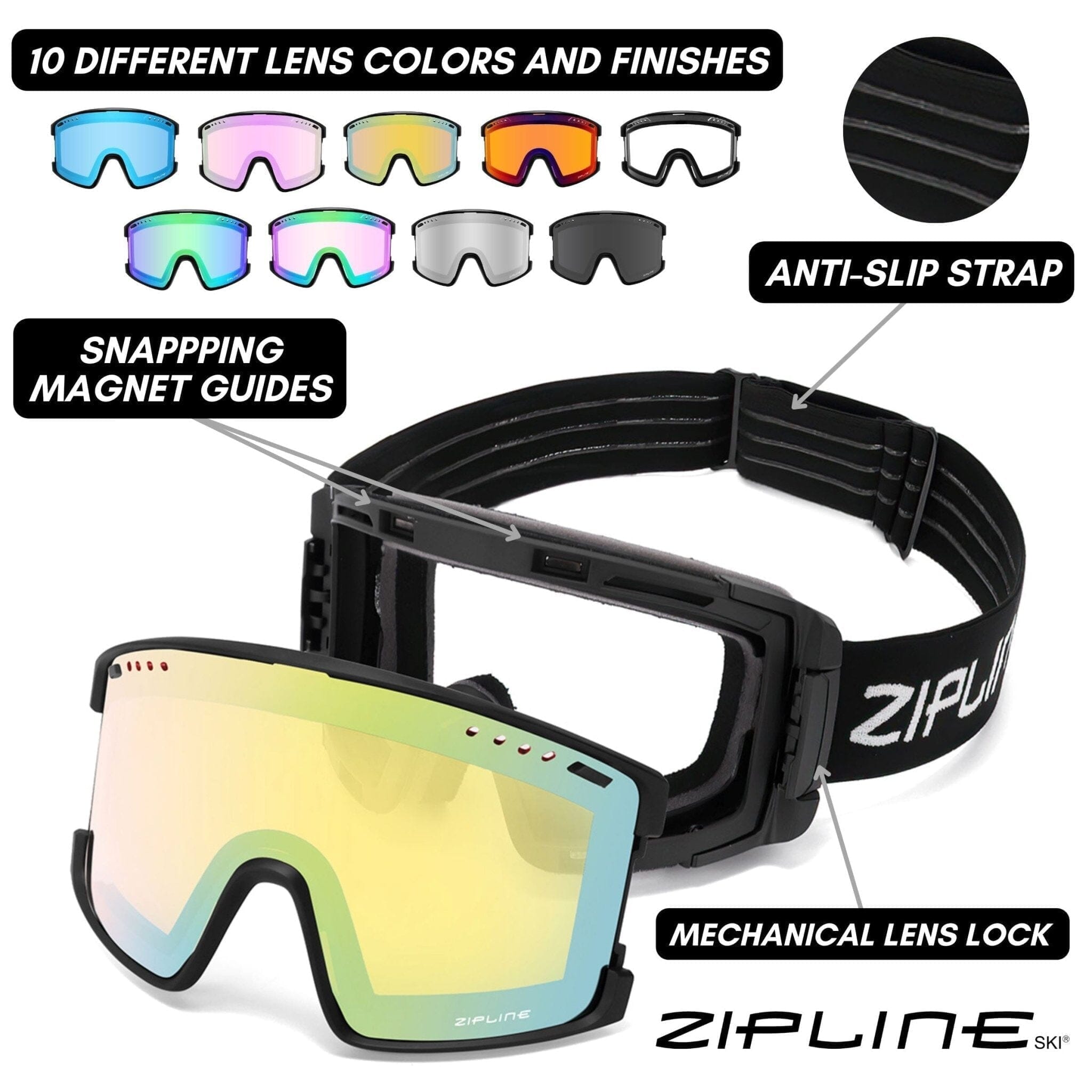 KLIK Goggles - HD Replacement Lenses Only - ZiplineSki