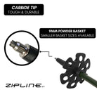 MRDW Collection - Zipline Blurr EXT - Adjustable Graphite Composite Ski Poles - ZiplineSki