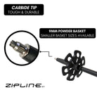 Touring Grip - MRDW Collection - Zipline Blurr EXT - Adjustable Graphite Composite Ski Poles - ZiplineSki