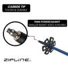 Touring Grip - MRDW Collection - Zipline Blurr EXT - Adjustable Graphite Composite Ski Poles - ZiplineSki