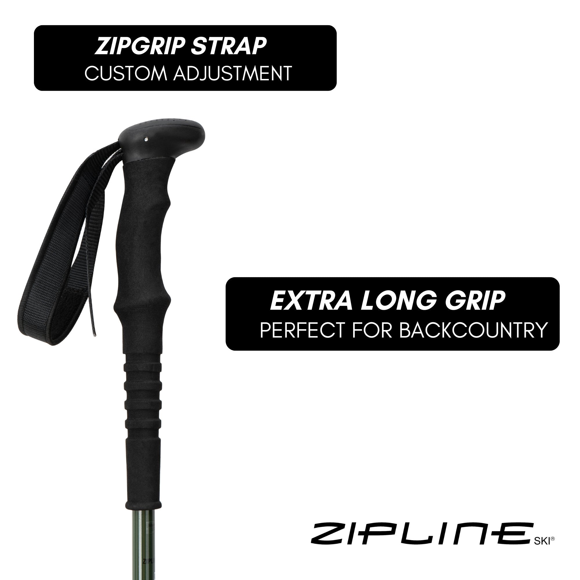 Zipline Blurr XT Graphite Composite Ski Poles - ZiplineSki