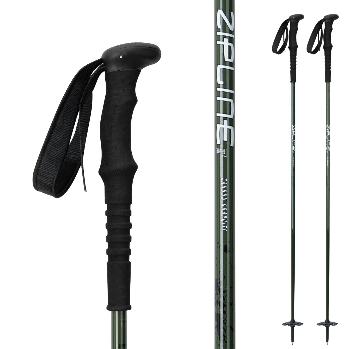 Zipline Blurr XT Graphite Composite Ski Poles - ZiplineSki