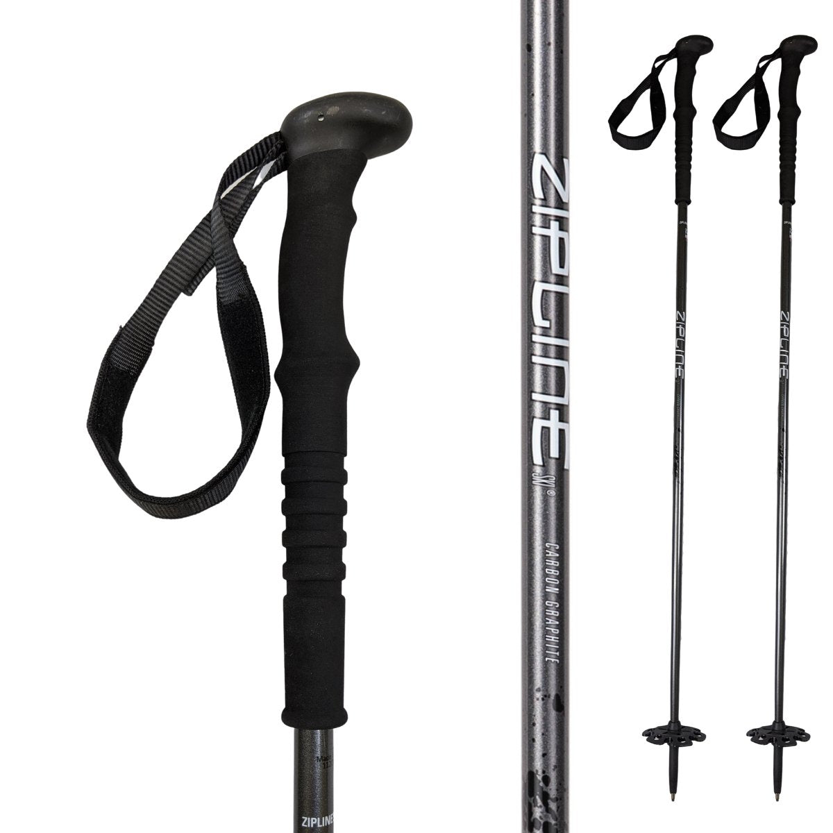 Zipline Blurr XT Graphite Composite Ski Poles - ZiplineSki