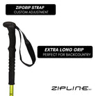 Zipline Blurr XT Graphite Composite Ski Poles - ZiplineSki