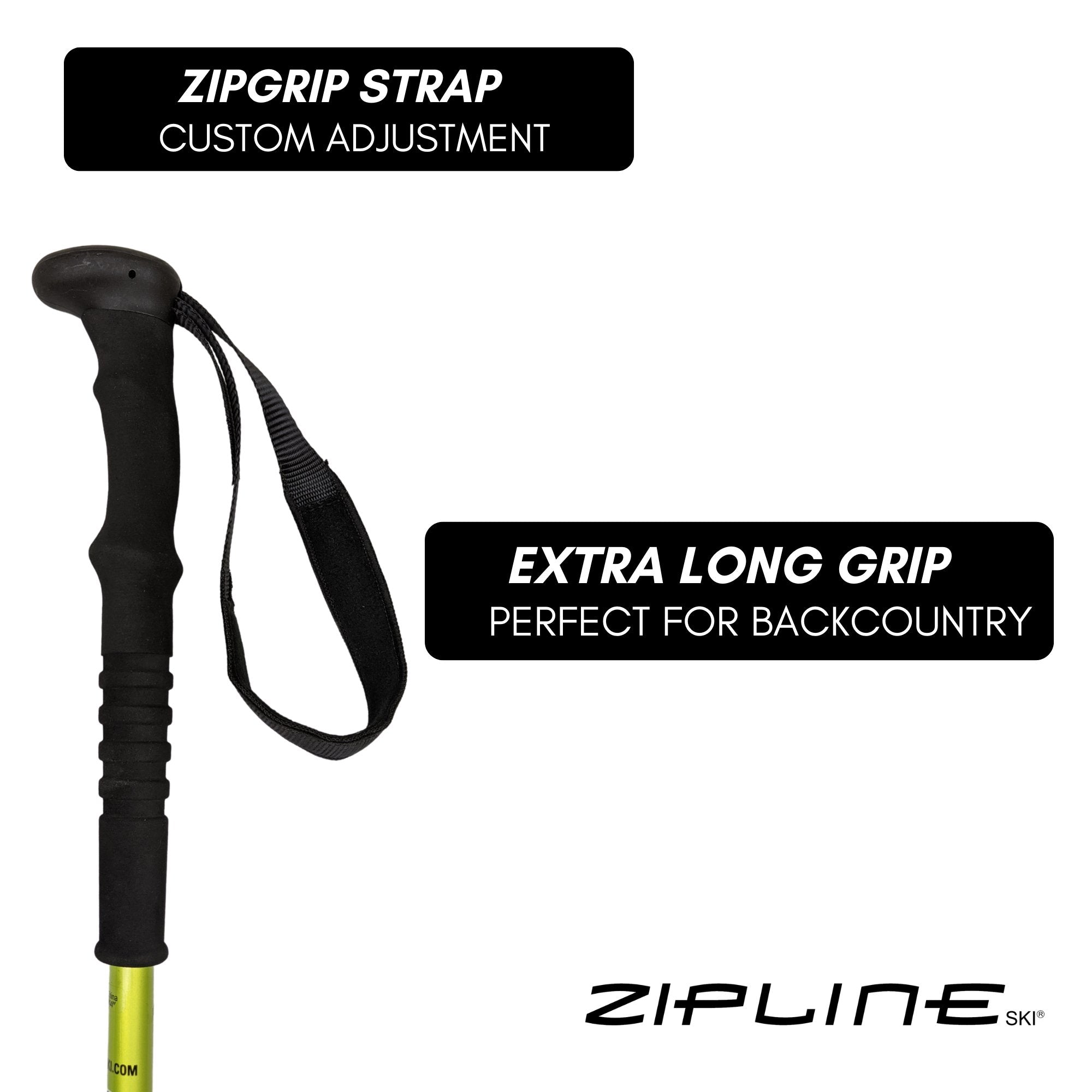 Zipline Blurr XT Graphite Composite Ski Poles - ZiplineSki