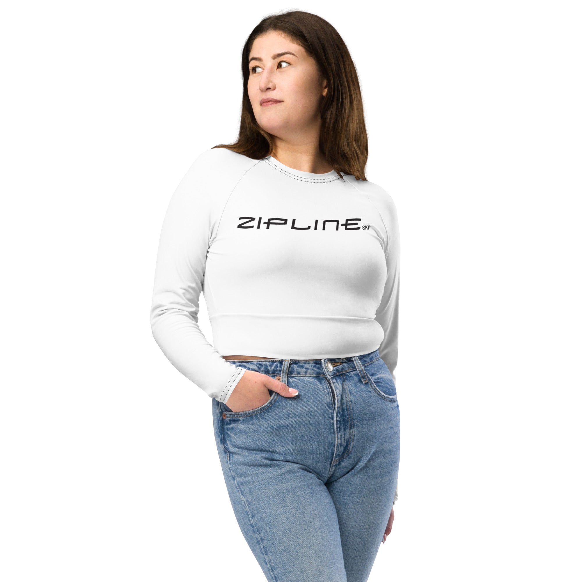 Zipline Recycled long - sleeve crop top - ZiplineSki